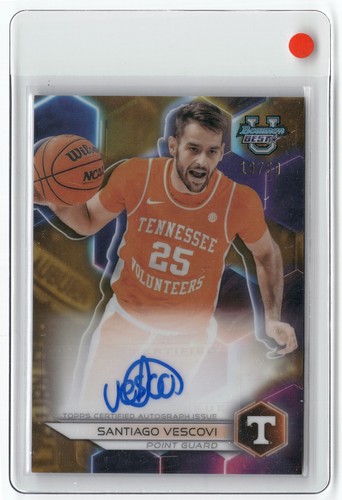 2023-24 Bowman U Best of 2023 Auto Santiago Vescovi #B23SV Gold Refractor /50 RC