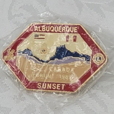 Lions Club International 1989 USA Albuquerque Canada Forum Pin Sunset