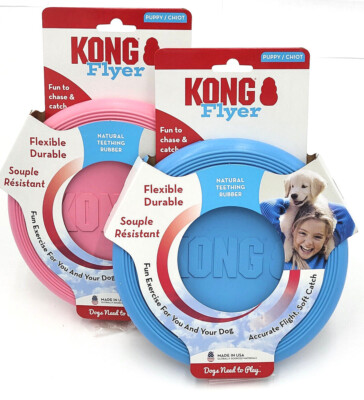 Kong Puppy Flexible Flyer Durable 7'' Frisbee Disc Dog Fetch Toy - Choose Color