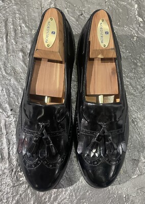 SALVATORE FERRAGAMO Black Brogue Tassel Wingtip Loafers | eBay display picture 3