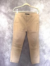 ZARA Women  s Beige Chino Pants M Slim Fit Stretch Cotton Casual Trousers
