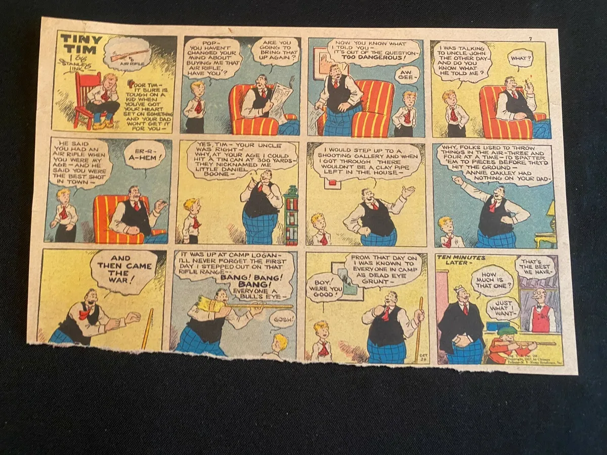 TH20 TINY TIM by Stanley Link Lot of 2 Sunday Tabloid Half Page