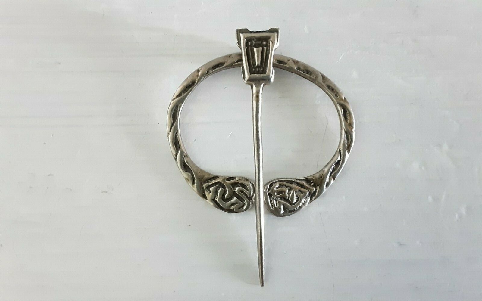 Scottish Solid Silver Celtic Knot Penannular Pin … - image 3