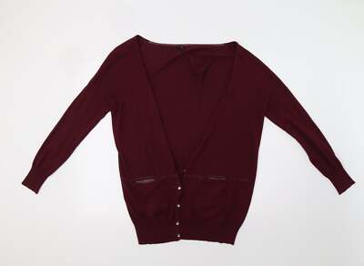 George Damen lila V-Ausschnitt Viskosemischung Cardigan Größe 12