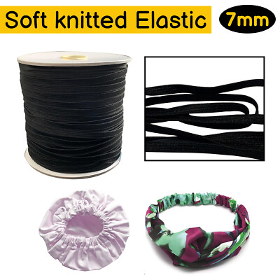 Flach Elastisch Schwarz 7mm Flachkordel Dünne Schnur Für Bund Nähen Basteln Zum Selbermachen