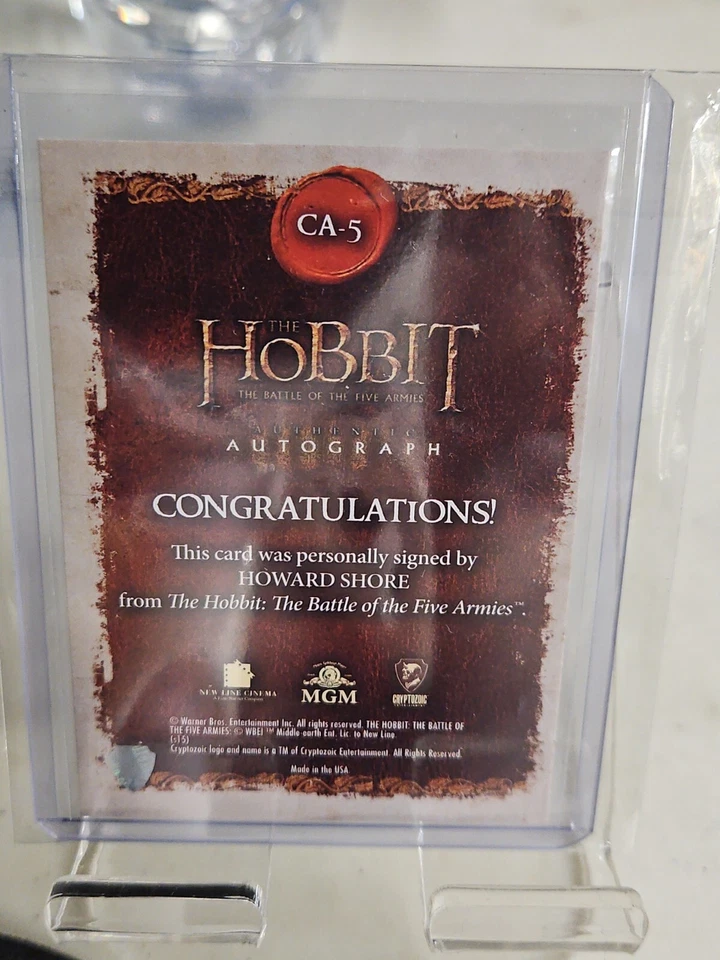2016 Cryptozoic The Hobbit Battle 5 Armies Autograph CA-5 Howard Shore LOTR Auto - Image 2 of 2