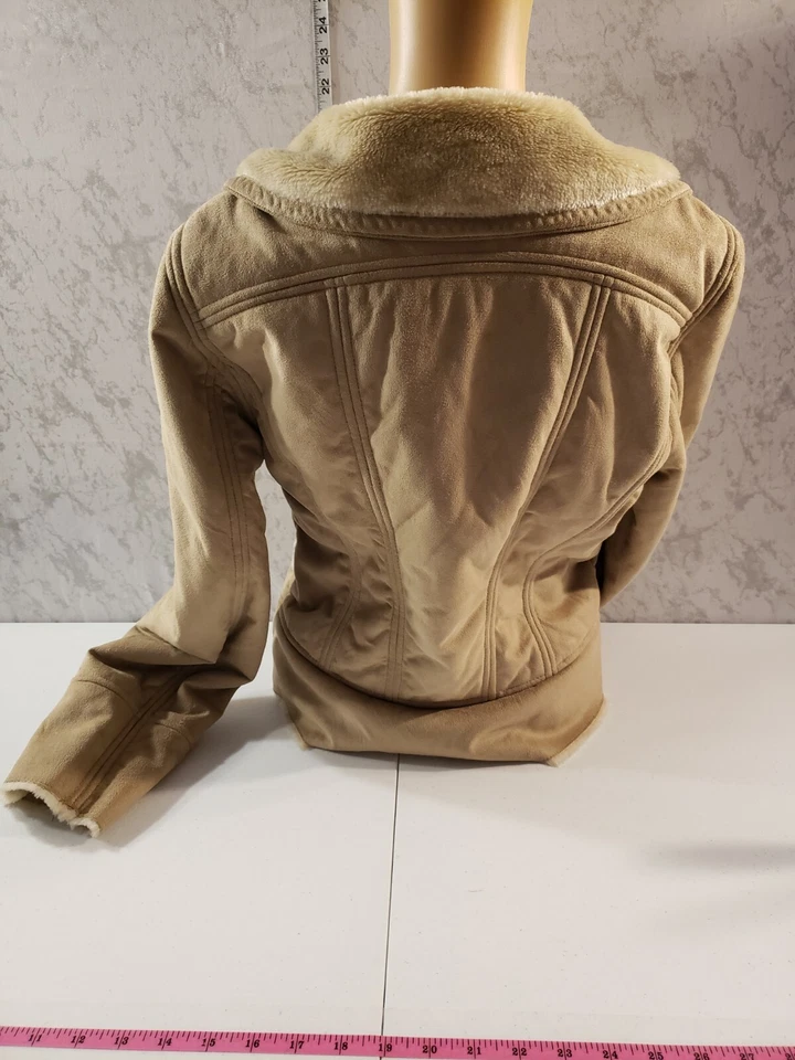 Chaqueta para mujer Big Chill imitación cuero Sherpa estilo motociclista gruesa y cálida Foto 3 de 4