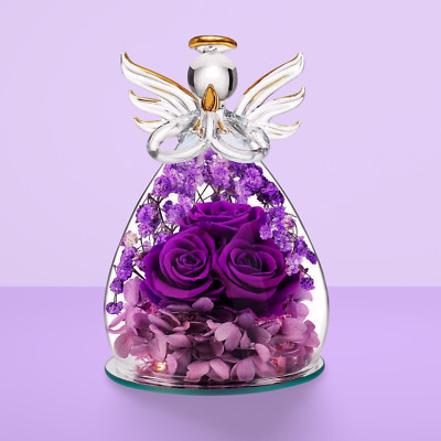 Angel Rose Gifts for Women Mom Christmas Birthday Preserved Rose in Glass Angel