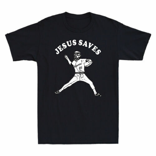 Camisa cristiana Jesus Saves divertida de béisbol vintage para hombre manga corta - Imagen 1 de 4