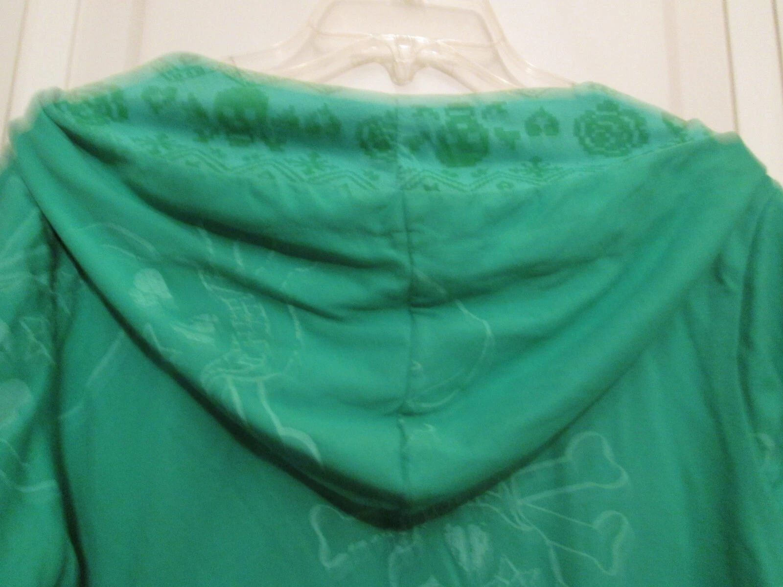 OFF WHITE Felpa con cappuccio e zip No Boundaries verde con disegno teschio foderata donna junior taglia XL 15 17