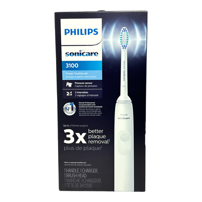 Philips Sonicare 3100 Rechargeable Sonic Power Toothbrush -White- HX3681 NEW