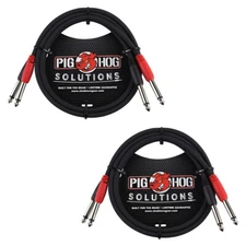 Pig Hog PD-21403 Dual 1/4" Mono (Male) Cable, 3 Feet (2-Pack)