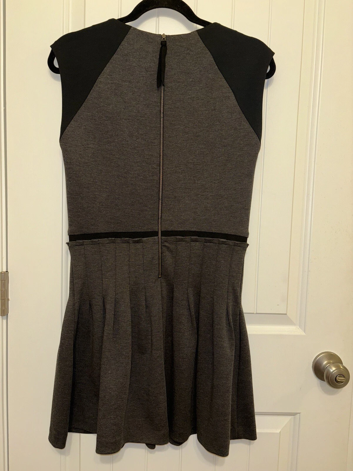 VETEMENTS Abito a pieghe Rebecca Taylor Ponte a maglia grigio antracite nero taglia 6