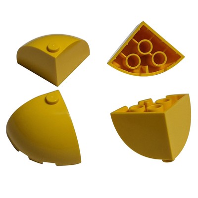 4 NEUE LEGO Brick, Round Corner 3 x 3 x 2 Dome Top Gelb