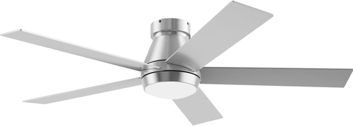 52" Ceiling Fan with Lights, Silver Flush Mount Ceiling Fans, 5 Blades Low Profi - Picture 8 of 12