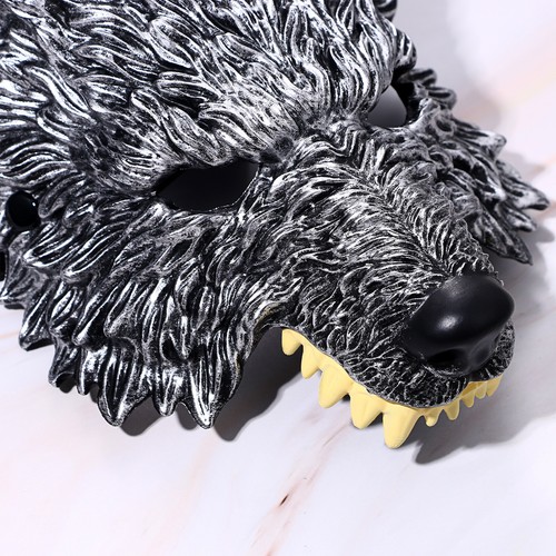 Steampunk 3D Werewolf Half Face Mask Animal Cosplay Party Costume for Halloween - Picture 15 of 16