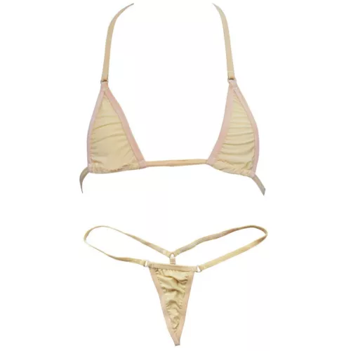 Women's Extreme Sexy Hot Silk Micro Bikinis Set, G-string Mini Thong Swimwear - Picture 12 of 35