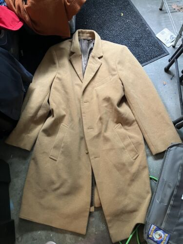 Tahari Wool Jacket Trench Coat Men Sz 46