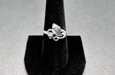 VINTAGE STERLING COBRA SILVER SNAKE WRAP RING SIZE 8 - L917
