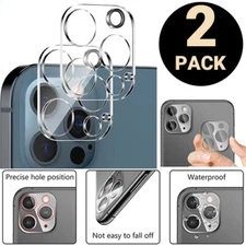2-Pack Camera Lens Protector for iPhone 13 12 Pro Max Mini Full Tempered Glass