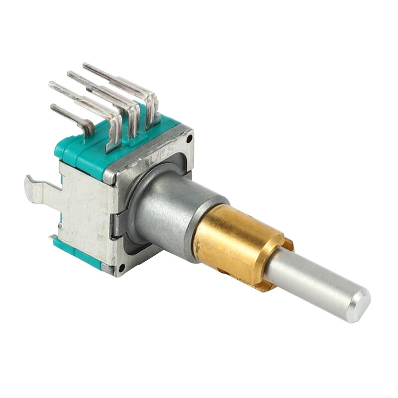 Dual-Axis Encoder EC11EBB24C03 – 30 Positionen, 15 Impulse, Metall, Grün/silber