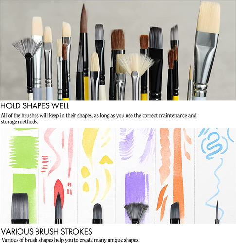 ARTIFY Paint Brush Set, 10 Pieces Paint Brushes for Acrylic Painting with Cas...