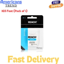 REACH Waxed Dental Floss, Unflavored, Plaque Remover, 55yd, 165 Foot (Pack of 1)