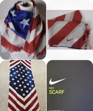 NIKE AMERICAN FLAG WOOL SCARF W/ FRINGE  82x28” TRUMP MAGA Patriot NEW $125 SRP