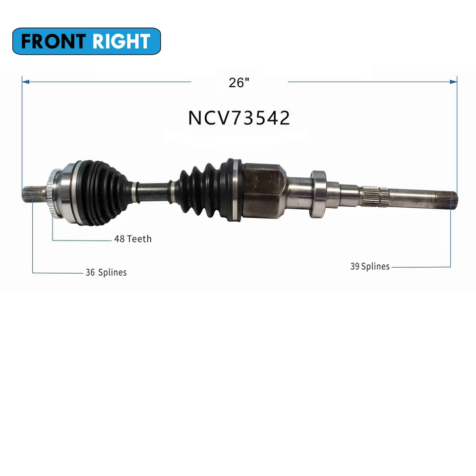 Conjunto de eje CV delantero derecho para 1999 2000 2001-2005 Volvo S80 T6 2,8 L 2,9 L tracción delantera Foto 2 de 4