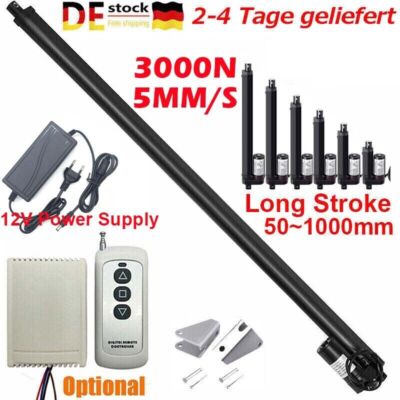 3000N 12V Linearantrieb Elektrisch Linear Actuator 50mm~ 1000mm IP65 Fast 5mm/s