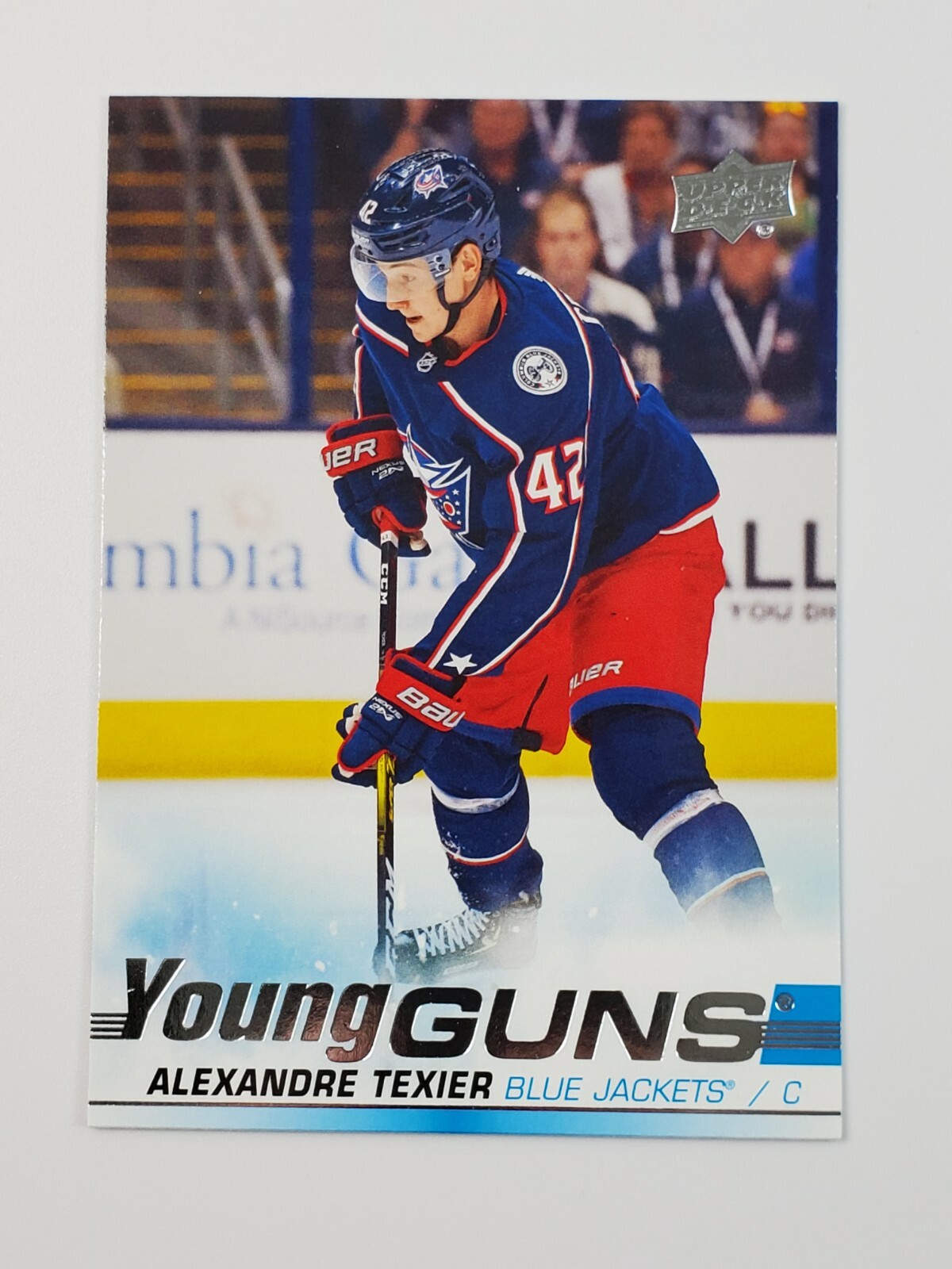 2019-20 Upper Deck Young Guns Alexandre Texier #225 Blue Jackets RC