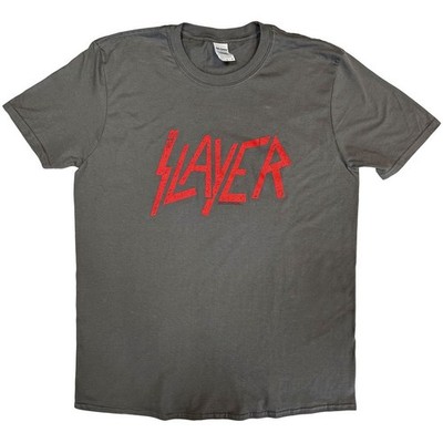 Slayer: Logo Charcoal Gray T-Shirt (Officially Licensed) Small