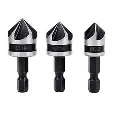 3Pcs Countersink Drill Bits 5 Flute 90 Degree Chamfering Countersink Drill Bi...