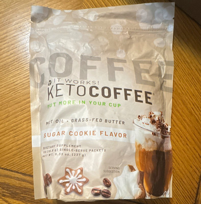 It Works! KetoCoffee Sugar Cookie Powder Dietary Supplement 15 Servings 8.33 oz