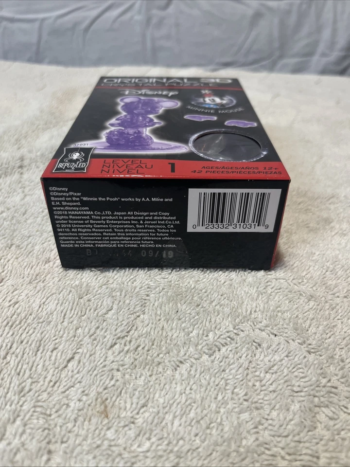 Rompecabezas de cristal 3D BePuzzled, Disney Minnie Mouse, 2ª edición: 42 piezas, TOTALMENTE NUEVO Foto 3 de 3