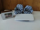 Vintage Barbie Furniture - Inflatable Chair and Table Set - Blue and White