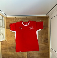 Switzerland Team Training Jersey Football Polo Shirt Red Puma Mens Size M