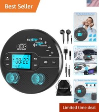 Compact Bluetooth CD Player with Sleep Timer  Long Battery Life - Perfect Gift 