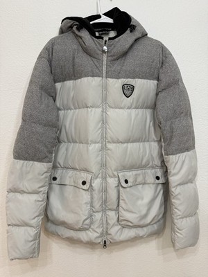 EA7 Emporio Armani Mens White Mount Private Chalet Down Jacket Puffer Large