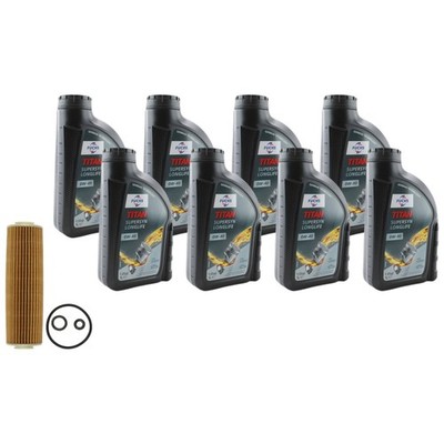 8L Fuchs TITAN SuperSyn LL 0W-40 Mahle Engine Oil Change Kit for W203 C 230 L4