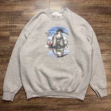 vintage disney store eeyore sweatshirt Gray Large Rare Pullover Winnie The Pooh