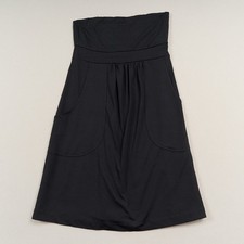 Susana Monaco Dress Womens S Black Stretch Tube Midi Strapless Knit Fitted