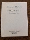 Martinu Sonata No. 1 for Viola and Piano - New part/score - FREE SHIPPING! — photo 1