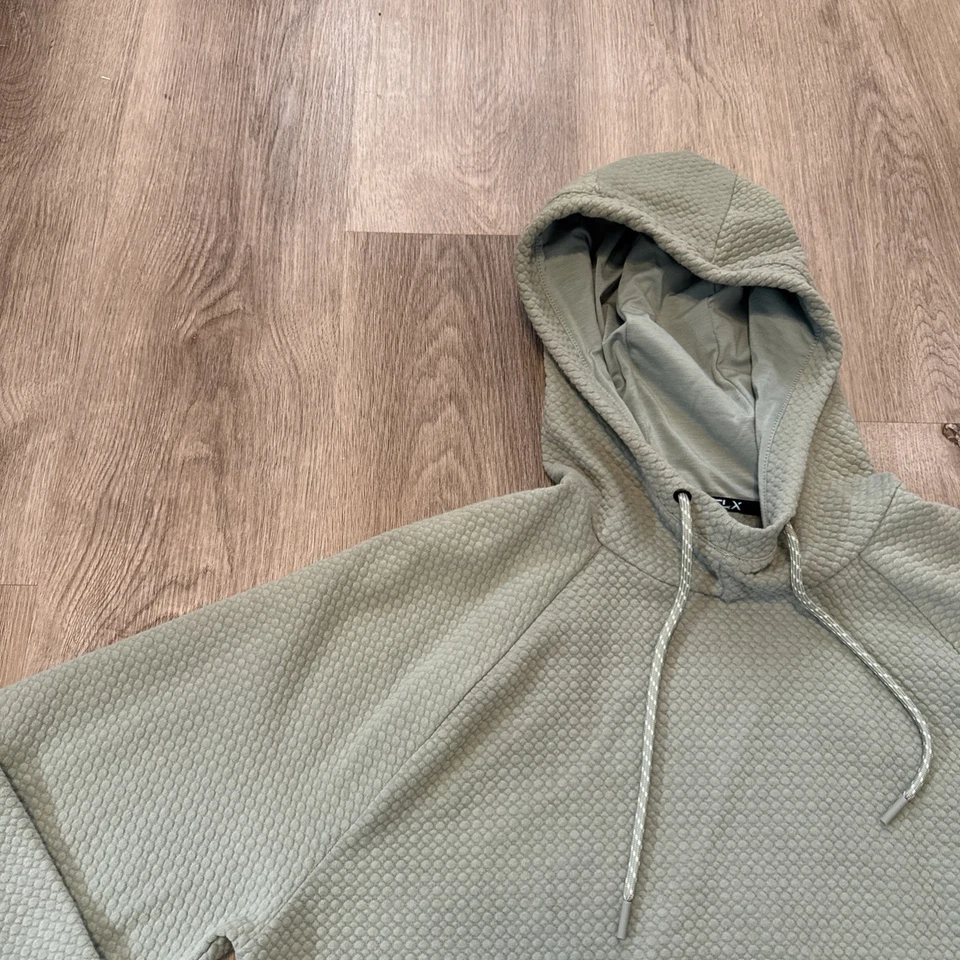 FLX Travel Hoodie Women’s Olive Green Size Large Zip Kangaroo Pockets - Image 4 of 4