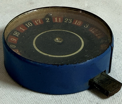 Vintage Vest Pocket Roulette Wheel Travel Gambling Spinner Casino Toy 1940s