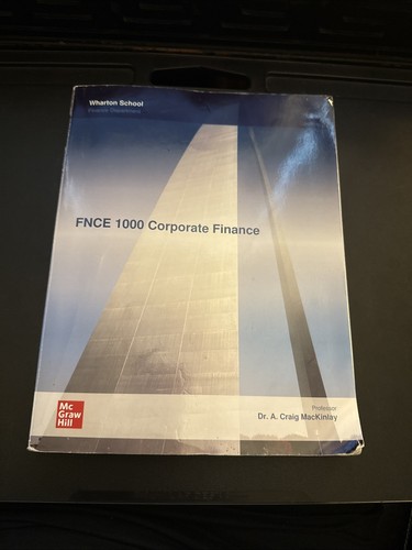 Corporate Finance Wharton School McGraw Hill 2022 Paperback Textbook