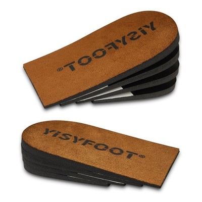 YISYFOOT Adjustable Orthopedic Heel Lift Inserts for Medium: Pack of 2, Brown 