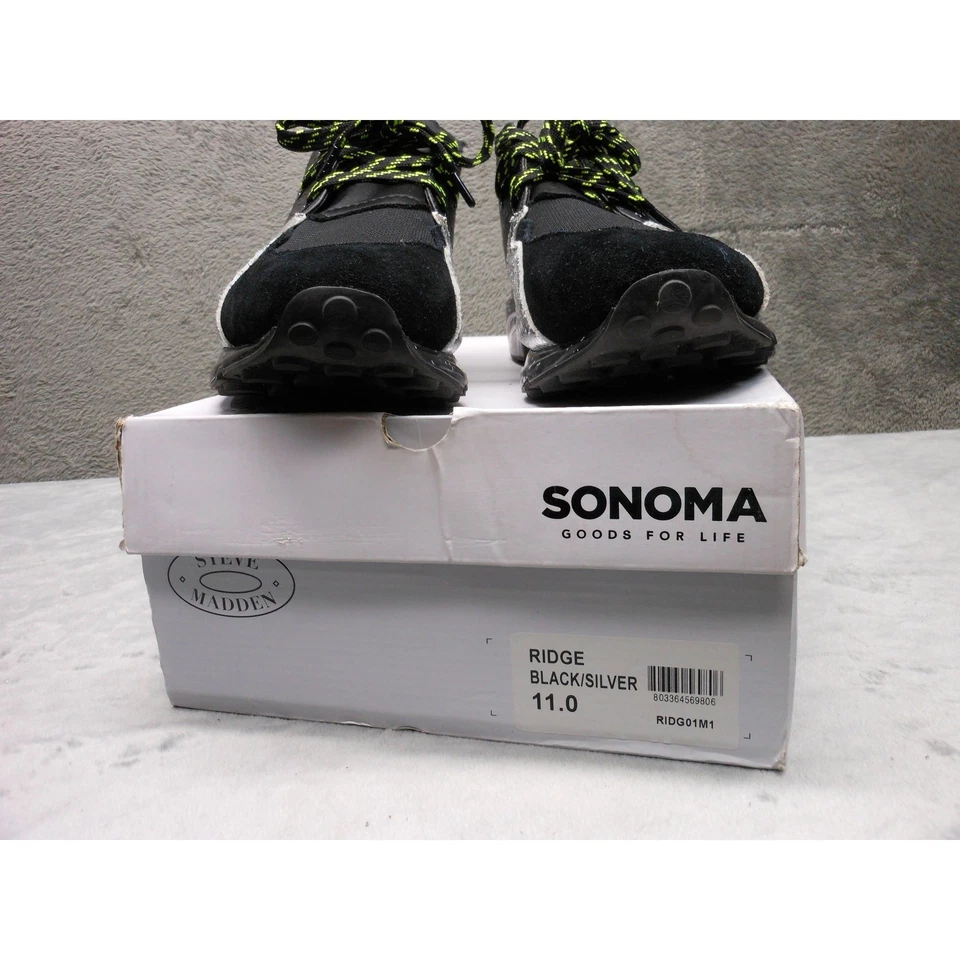 Steve Madden Ridge Black Silver Mens Athletic Sneakers Shoes Size 11 - Image 2 of 4