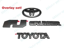 Rear Door Logo Overlay Badge Emblem For Toyota FJ Cruiser 2007-2015 Matte Black