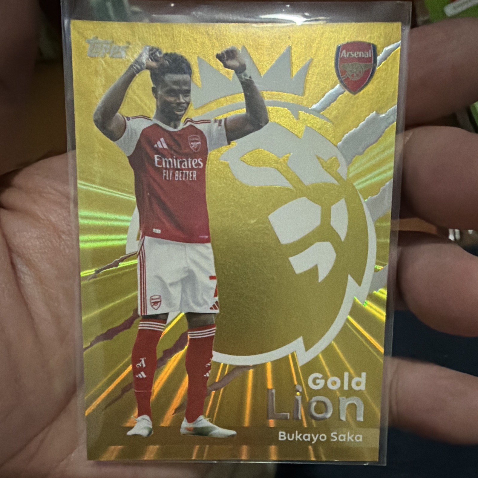Topps Premier League 2025/26 Bukayo Saka Arsenal Gold Lion Insert #GL 1